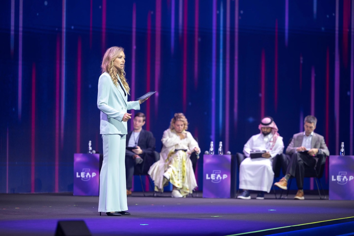 Katya on stage at LEAP 2026 in Riyadh